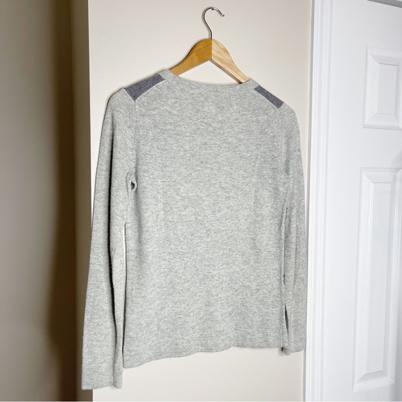 J Crew Grey Crew Neck Sweater with Black Lace Detail - Picture 7 of 7